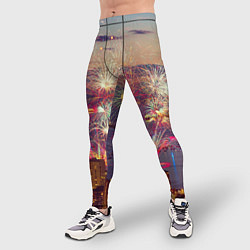 Тайтсы мужские Салют в ночном небе, цвет: 3D-принт — фото 2