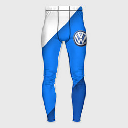 Тайтсы мужские Volkswagen - голубые линии, цвет: 3D-принт