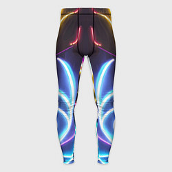 Тайтсы мужские Зеркальный неоновый паттерн - нейросеть, цвет: 3D-принт