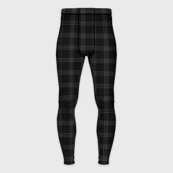 Тайтсы мужские Чёрный клетчатый паттерн, цвет: 3D-принт