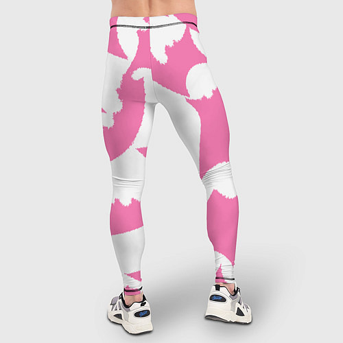 Мужские тайтсы Бело-розовая абстрактная композиция / 3D-принт – фото 4