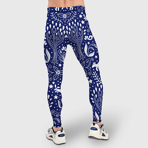 Мужские тайтсы Зимний лес в скандинавском стиле - паттерн / 3D-принт – фото 4