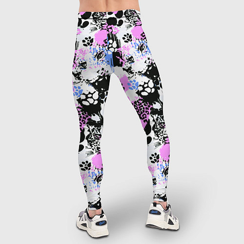 Мужские тайтсы Multicolored wild cats / 3D-принт – фото 4