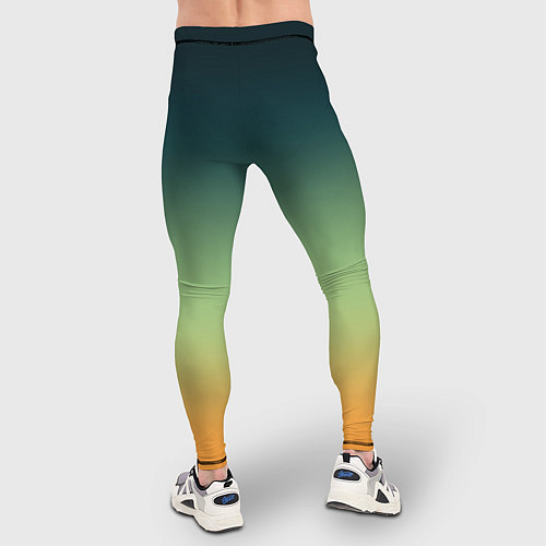 Мужские тайтсы Темно-зеленый и желтый градиент / 3D-принт – фото 4