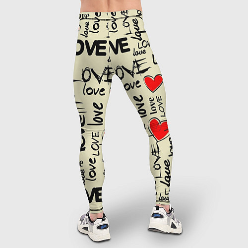 Мужские тайтсы Abstraction of love / 3D-принт – фото 4