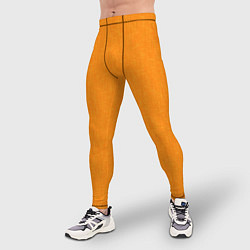 Тайтсы мужские Жёлто-оранжевый текстура однотонный, цвет: 3D-принт — фото 2