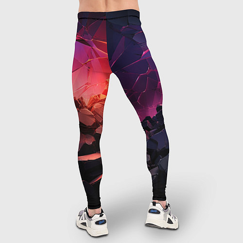 Мужские тайтсы Темные фиолетовые камни текстура / 3D-принт – фото 4