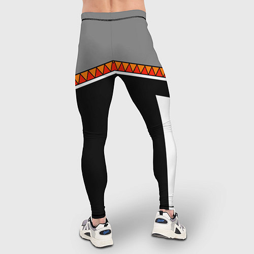 Мужские тайтсы Углы и треугольники: оранжевый и красный / 3D-принт – фото 4