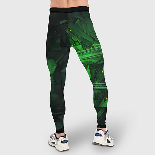 Мужские тайтсы Преобразования зеленого в абстракции / 3D-принт – фото 4