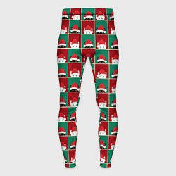 Тайтсы мужские Котики в новогодних шапочках, цвет: 3D-принт