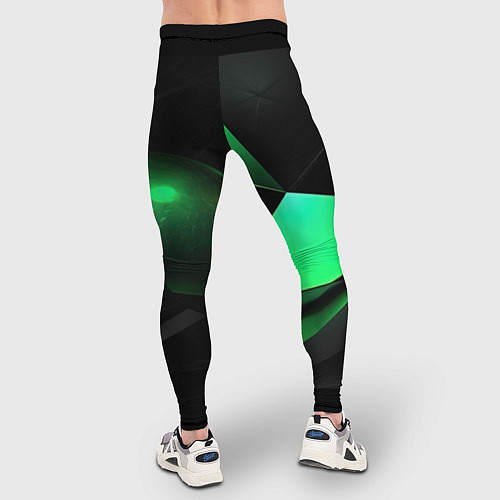 Мужские тайтсы Трехмерность зеленой фигуры / 3D-принт – фото 4