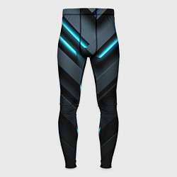 Тайтсы мужские Черный и синий фон с абстракцией, цвет: 3D-принт