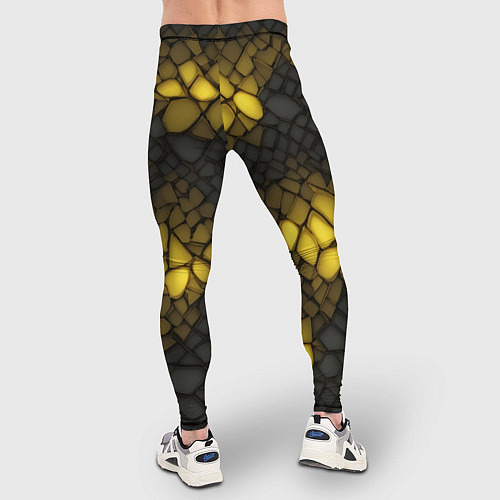 Мужские тайтсы Жёлтый трескающийся камень / 3D-принт – фото 4