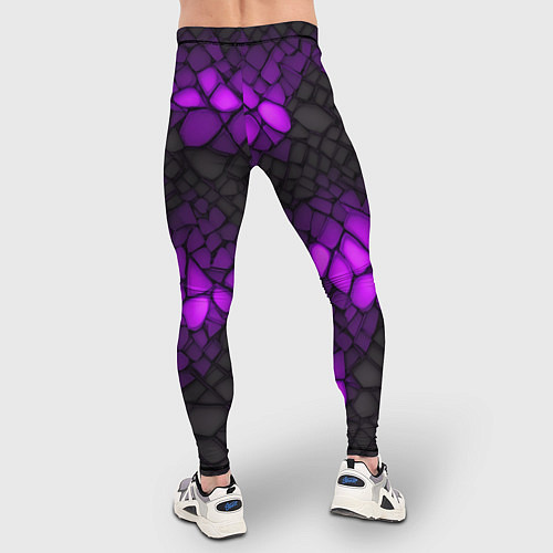 Мужские тайтсы Фиолетовый трескающийся камень / 3D-принт – фото 4