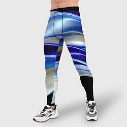 Тайтсы мужские Абстрактные волны синего оттенка, цвет: 3D-принт — фото 2