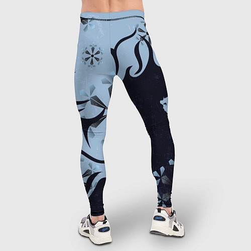 Мужские тайтсы Дракон со снежинками / 3D-принт – фото 4