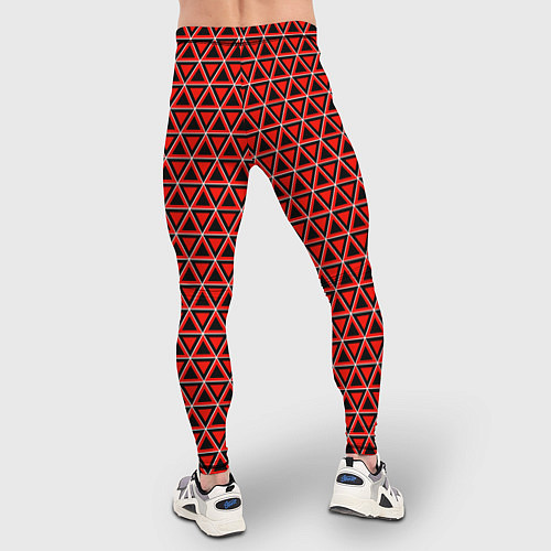 Мужские тайтсы Красные и чёрные треугольники / 3D-принт – фото 4
