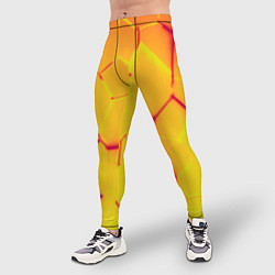 Тайтсы мужские Плиты желтые броня, цвет: 3D-принт — фото 2