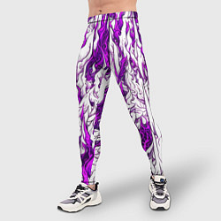 Тайтсы мужские Белый и розовый узор, цвет: 3D-принт — фото 2