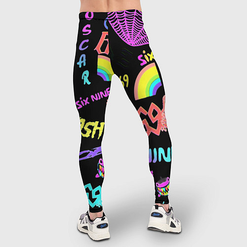 Мужские тайтсы 6ix9ine logo rap bend / 3D-принт – фото 4
