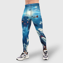 Тайтсы мужские Mass Effect - space neon, цвет: 3D-принт — фото 2