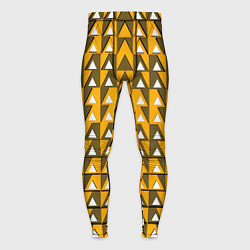 Тайтсы мужские Узор из треугольников жёлтый, цвет: 3D-принт