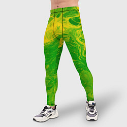 Тайтсы мужские Зеленые подтеки, цвет: 3D-принт — фото 2