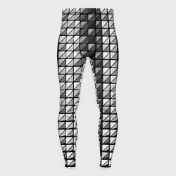 Тайтсы мужские Чёрно-белые квадраты, цвет: 3D-принт