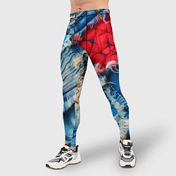 Тайтсы мужские Авангардный джинсовый пэчворк - нейросеть, цвет: 3D-принт — фото 2