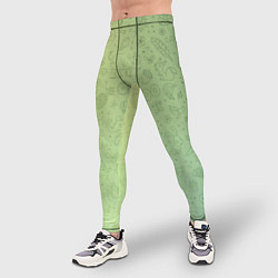 Тайтсы мужские Соцсети зеленый фон, цвет: 3D-принт — фото 2