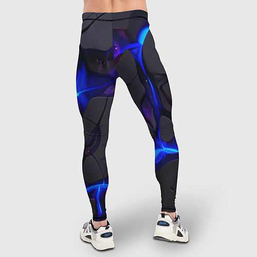 Мужские тайтсы Темный синий неон из разлома плит / 3D-принт – фото 4