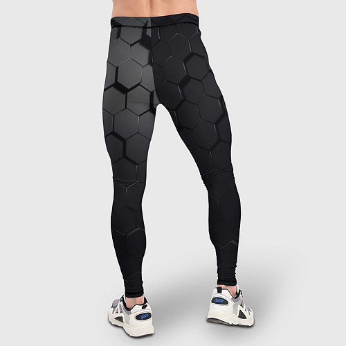 Мужские тайтсы Камуфляж черных плит / 3D-принт – фото 4