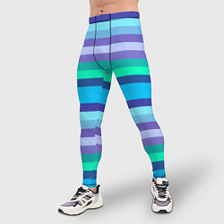 Тайтсы мужские Горизонтальные полосы холодных цветов, цвет: 3D-принт — фото 2