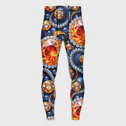 Тайтсы мужские Ювелирные украшение с золотом и бриллиантом паттер, цвет: 3D-принт