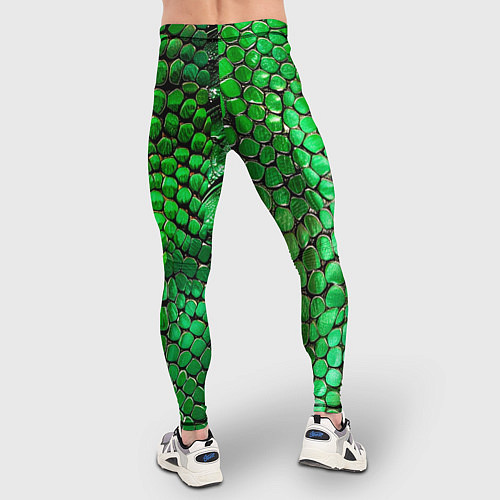 Мужские тайтсы Зеленая змеиная кожа / 3D-принт – фото 4