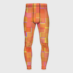 Тайтсы мужские Россыпь оранжевых квадратов, цвет: 3D-принт