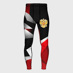 Тайтсы мужские Russia uniform - красный и черный, цвет: 3D-принт