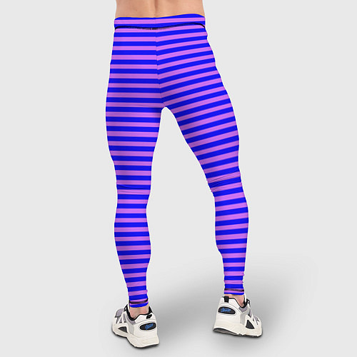 Мужские тайтсы Сине-сиреневый в тонкую полоску / 3D-принт – фото 4
