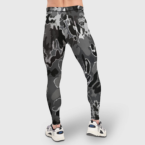 Мужские тайтсы Чёрно-серый абстракция / 3D-принт – фото 4