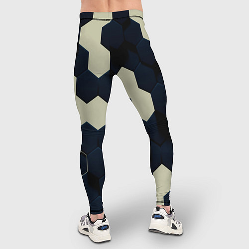 Мужские тайтсы Соты абстракция / 3D-принт – фото 4