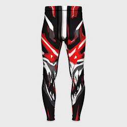 Мужские тайтсы Абстрактный белый череп и красные полосы