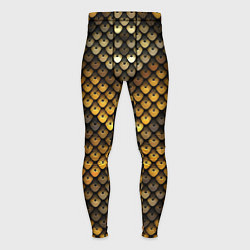 Тайтсы мужские Кольчуга - металлическая чешуя змеи, цвет: 3D-принт