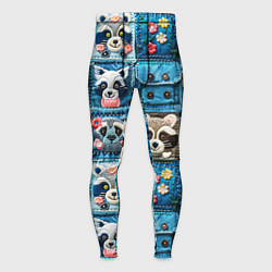 Тайтсы мужские Пэчворк с энотами, цвет: 3D-принт