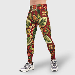 Тайтсы мужские Русские классические узоры и орнамент, цвет: 3D-принт — фото 2