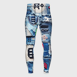 Мужские тайтсы Геймерские знаки на пэчворк