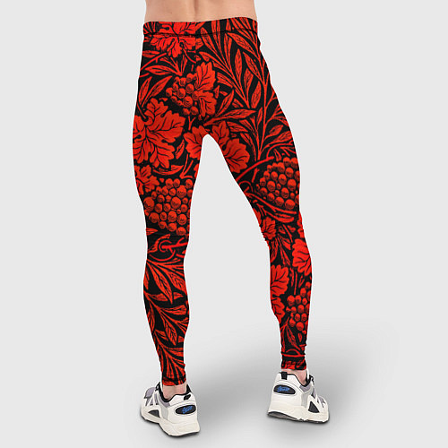 Мужские тайтсы Красная рябина / 3D-принт – фото 4