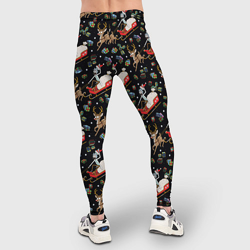 Мужские тайтсы Рик и Морти сани с оленем - Christmas / 3D-принт – фото 4