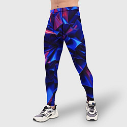 Тайтсы мужские Синие абстрактные изгибы, цвет: 3D-принт — фото 2