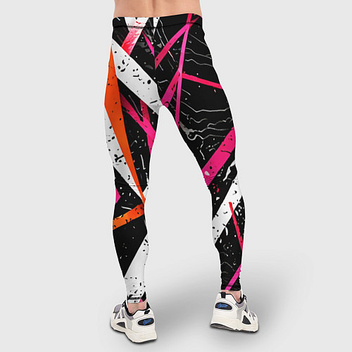 Мужские тайтсы Разноцветные праздничные линии / 3D-принт – фото 4