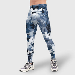 Тайтсы мужские Камуфляж серо синий, цвет: 3D-принт — фото 2